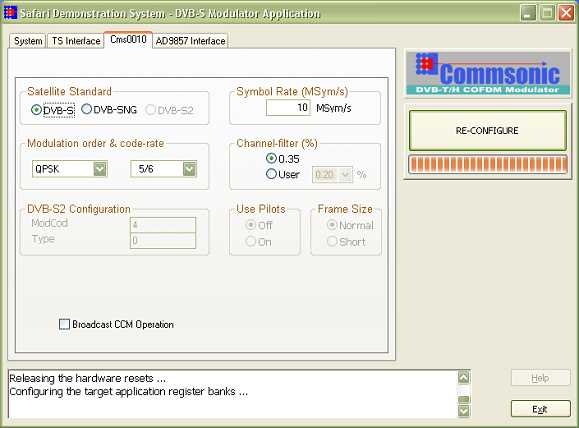 DVB-S modulator / DVB-DSNG modulator Safari plug-in